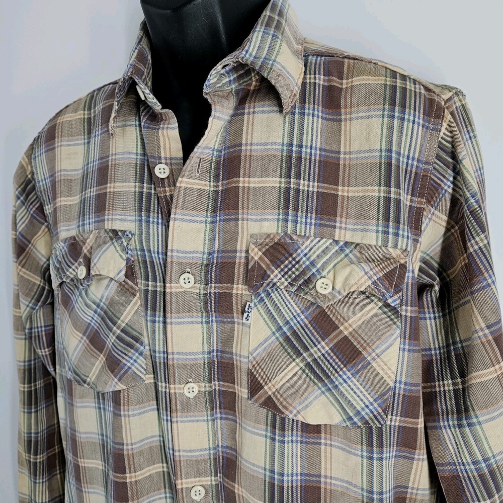 Levi's Vintage '80s Flannel Button-up Women's Shirt Size Large Western Country